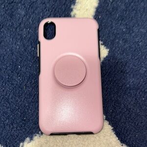 iPhone XR Pink Phone Case with PopSocket